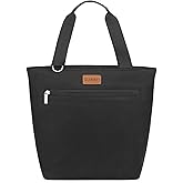 GLENKEY Insulated Lunch Bag Tote Lunch Box - Large Leakproof Cooler Bags for Adults - Soft Lunchbox for Women Work Shift Outdoor Travel Black 8L