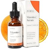 Puréel 20% Vitamin C Serum for Face – Brightening Serum with Vitamin E & Ferulic Acid – Anti-Aging, Dark Spot Remover, Even Skin Tone, Wrinkle Reduction & Radiant Glow – 1 fl oz