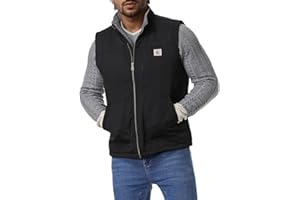 TUAOVA Men's Loose Fit Workwear Vest Fleece-Lined Durability Waterproof Mock-Neck Vest