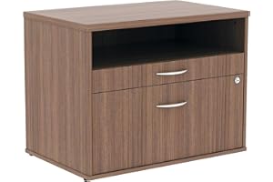 Alera Alera Open Office Desk Series Low File Cabinet Credenza, 2-Drawer: Pencil/File, Legal/Letter, 1 Shelf,Walnut,29.5x19.13x22.88