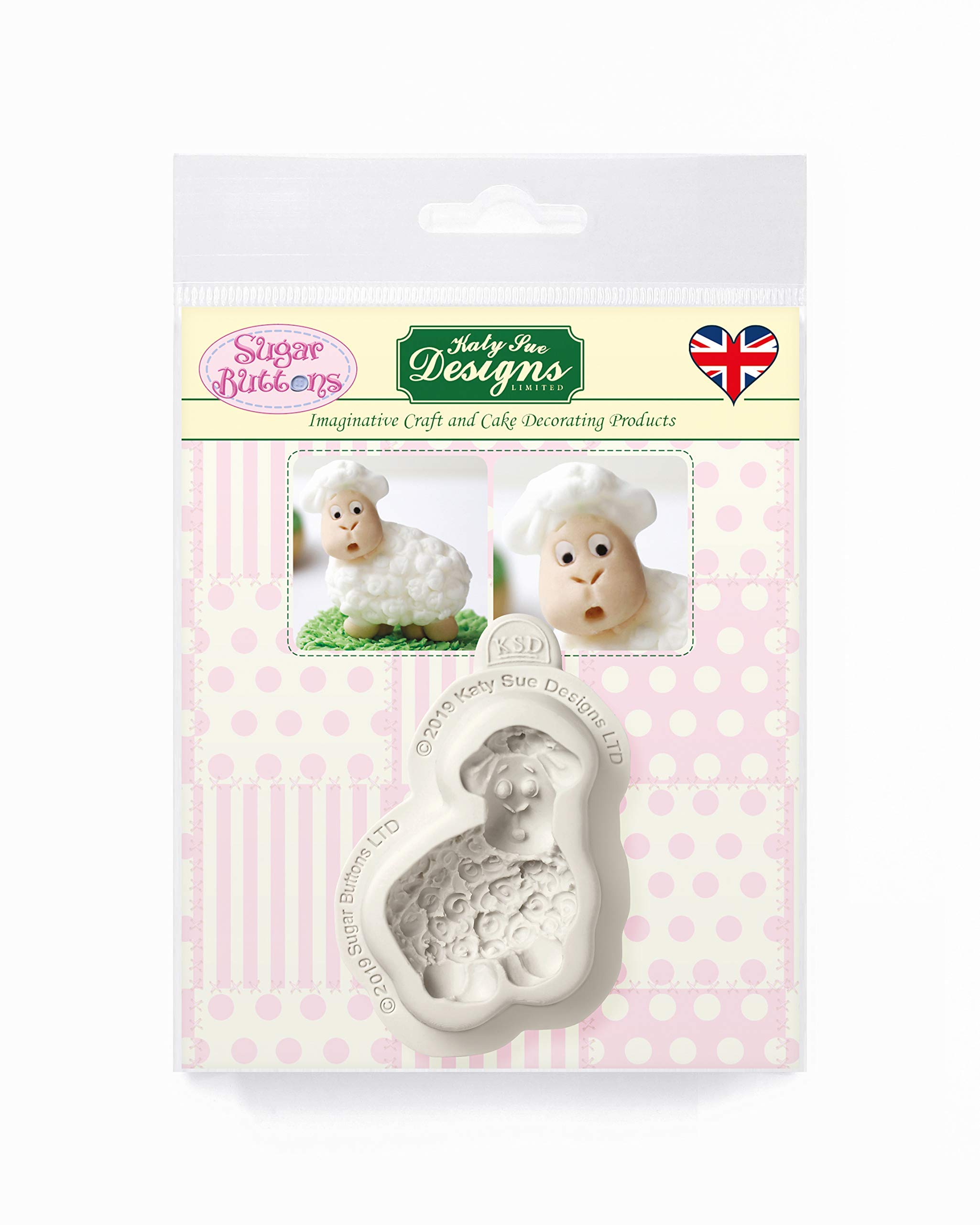 Little Lamb Silicone Mould for Cake Decorating, Crafts, Cupcakes, Sugarcraft, Candies, Card Making and Clay, Food Safe Approved, Made in The UK, Sugar Buttons by Kathryn Sturrock
