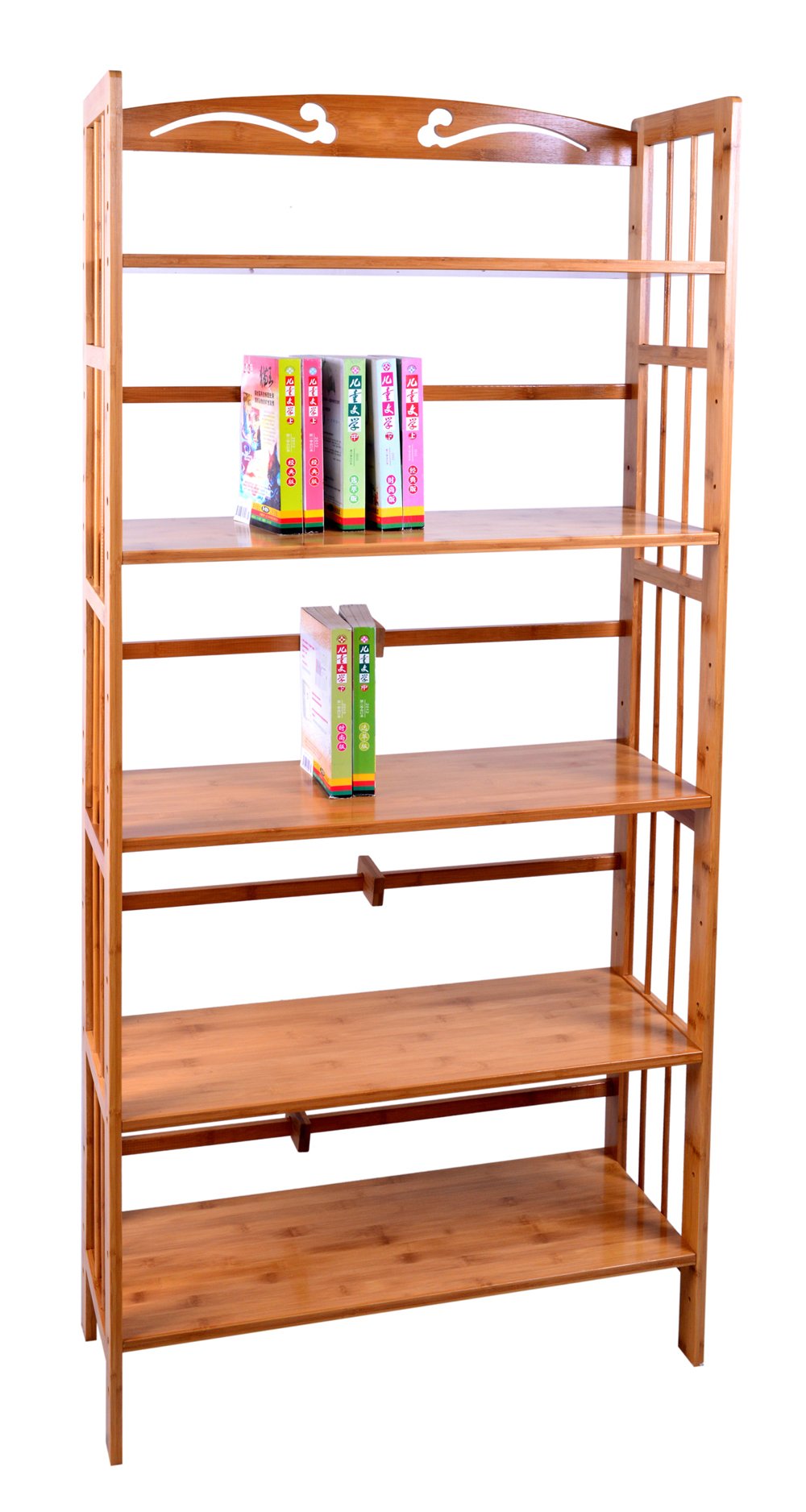 Bamboo 5Shelf Bookcase, Natural eBay
