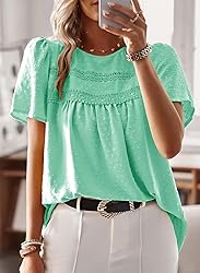Falechay Plus Size Tops for Women Casual Summer Pom
