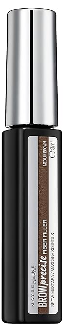 Maybelline Brow Precise Fiber Filler in Medium Brown, mittelbraune Augenbrauen-Mascara, schenkt Brauen Form, Farbe und Volume