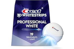 Crest 3D Whitestrips Professional White + Whitening Light At-Home Teeth Whitening Kit, 19 Treatments + Light, 30 Levels White