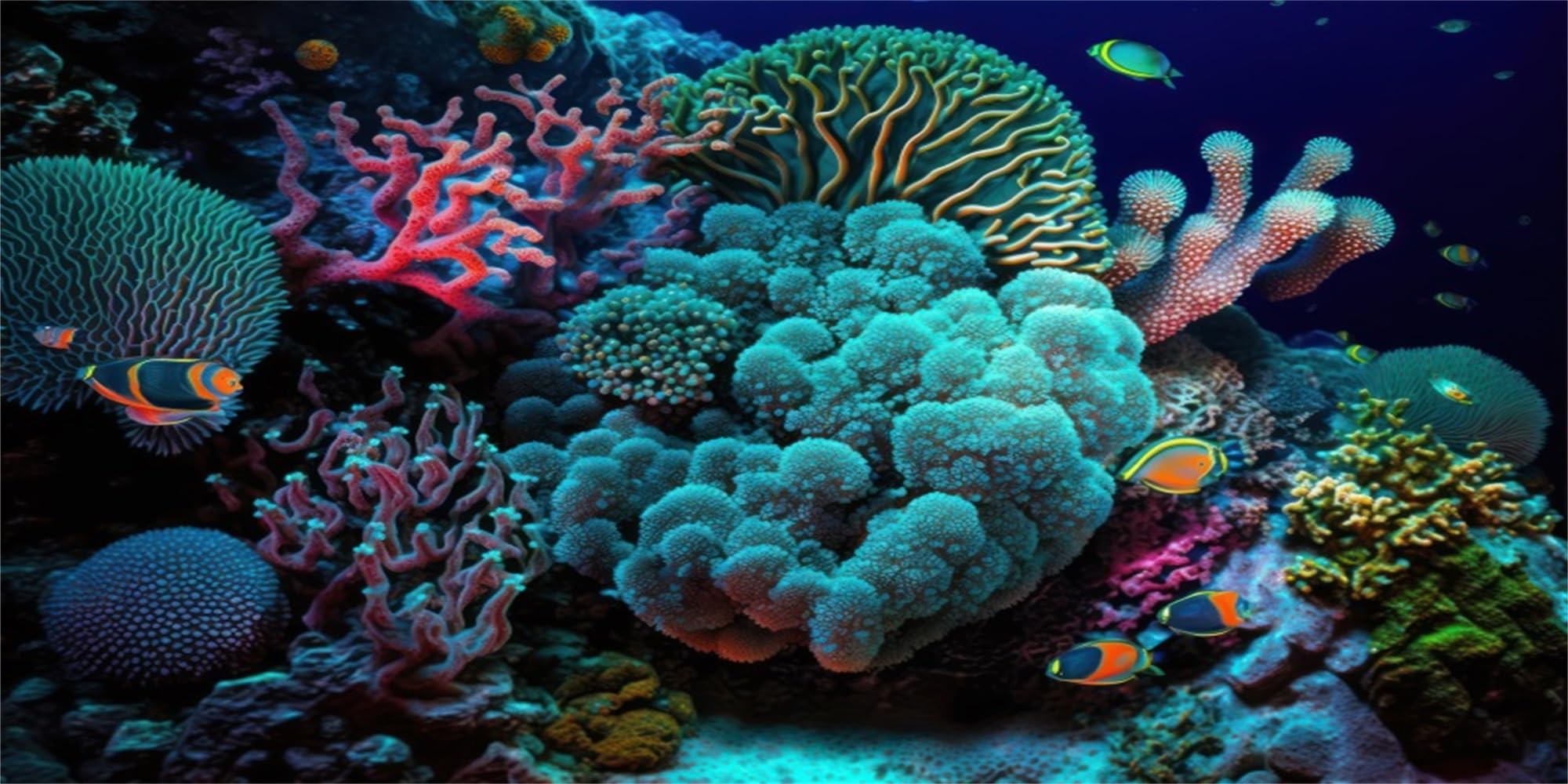 MIRRORANG 120x61cm Tropical Fish Tank Background Coral Reef Aquatic Plant Undersea Aquarium Background Vinyl