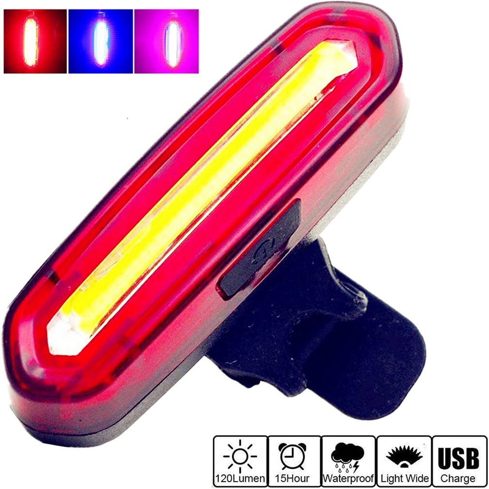 Mosuly Ultra Bright Bike Light USB Rechargeable Bicycle Tail Light. High Intensity Rear LED Accessories Works On Any Road Bikes and Backpacks.
