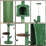 ARTETHYS Floor to Ceiling Cat Tree 260cm 5 Tiers Green Indoor Cats view 8