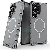 Vatkyc Magnetic for Samsung Galaxy S25 Ultra Case(Compatible with MagSafe) (Military Grade Drop Protection) Slim Translucent Shockproof Phone Case,Gray