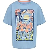 Roxy Girls Short Sleeve Oversized Fit Logo Tee, Crew Neck Graphic T-Shirt, Soft & Comfortable