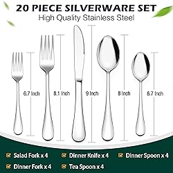 LIANYU 20 Piece Silverware Flatware Cutlery