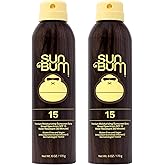 Sun Bum Original SPF 15 Sunscreen Body Spray - Broad Spectrum Moisturizing Sunscreen with Vitamin E - Hawaii 104 Act Compliant (Made without Octinoxate & Oxybenzone) - 6 oz (Pack of 2)