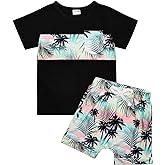 CETEPY Toddler Baby Boy Clothes Summer Holiday Style Outfits Short Sleeve Top T-Shirt & Pocket Pant Set 12 Months-4 Years old