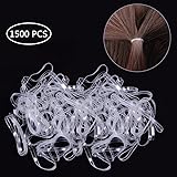 Ealicere 2000 Pieces Clear Rubber Clear Bands Transparent band Rubber Hair Bands Elastics Stretchy Ties Headbands Hair Bands Hair Ties Hair Accessories No Metal with Free Box for Women/Girls Hair
