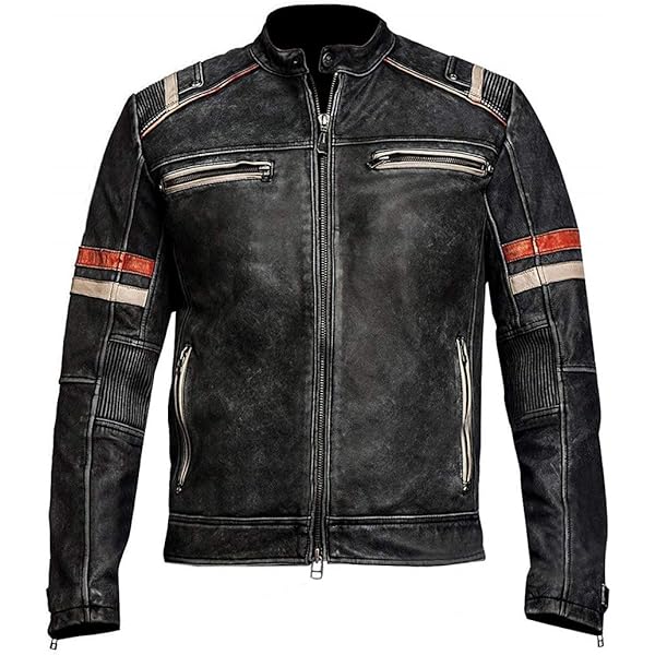 SIZMA Men's Leather Jacket Classic Motorcycle Fashion Real