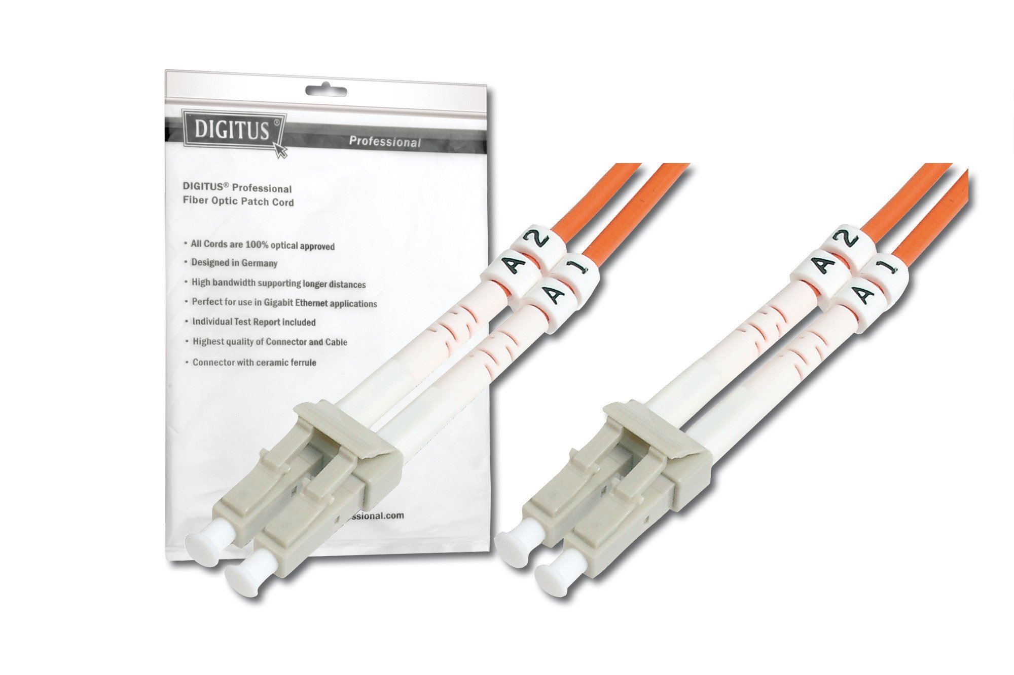 DIGITUS Professional Fiber Optic Patch Cable, OM2, Multi Mode, Duplex 50/125 micron turquoise turquoise 1 m