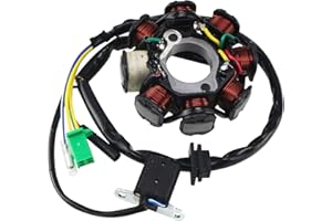 MFC·passion Magneto Stator DC Ignition Coil 8 Pole 5-wire Compatible with GY6 125cc 150cc ATV Scooter Moped Go Kart Buggy Quad 4-stroke Pit Dirt Bike QMI152 QMI157 QMJ152 TaoTao Roketa Buyang Sunl