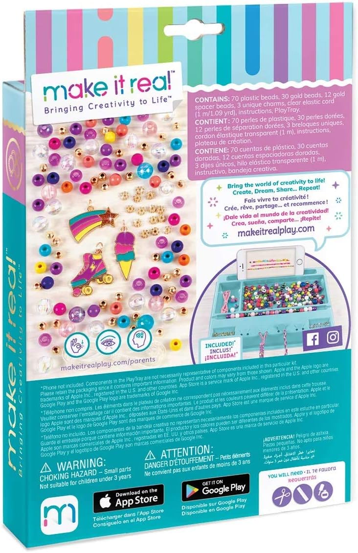 Make It Real Rainbow Bracelet Making Kit with Ring - Girls Jewellery - Arts and Crafts for Kids, Rainbow Dream Jewelry, Small - Image 3