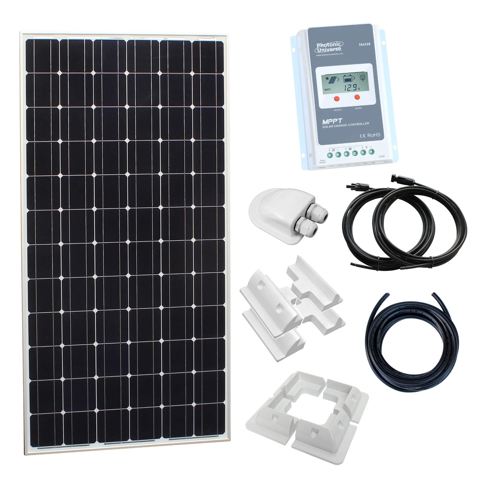 Buy 200W solar charging kit for 12V/24V battery in a motorhome, caravan, campervan, boat or for