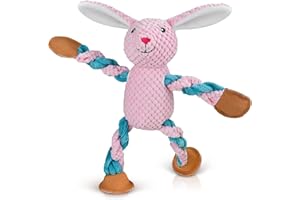 Senneny Easter Bunny Dog Toys with Squeakers, Stuffed Plush Toy Gift for Dogs Puppy, Interactive Durable Chew Toys for Large, Medium, and Small Dogs