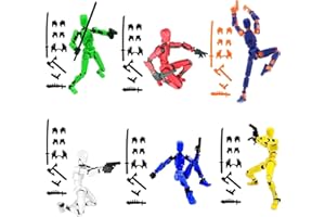 NOWTEK (Assembly Completed) 6 Packs T13 Action Figure Set, Titan 13 3D Printed Multi-Jointed Movable Action Figure Robot Toy, Full Body Mechanical Doll, Desktop Decorations for Game Lovers Kids Adult Gifts