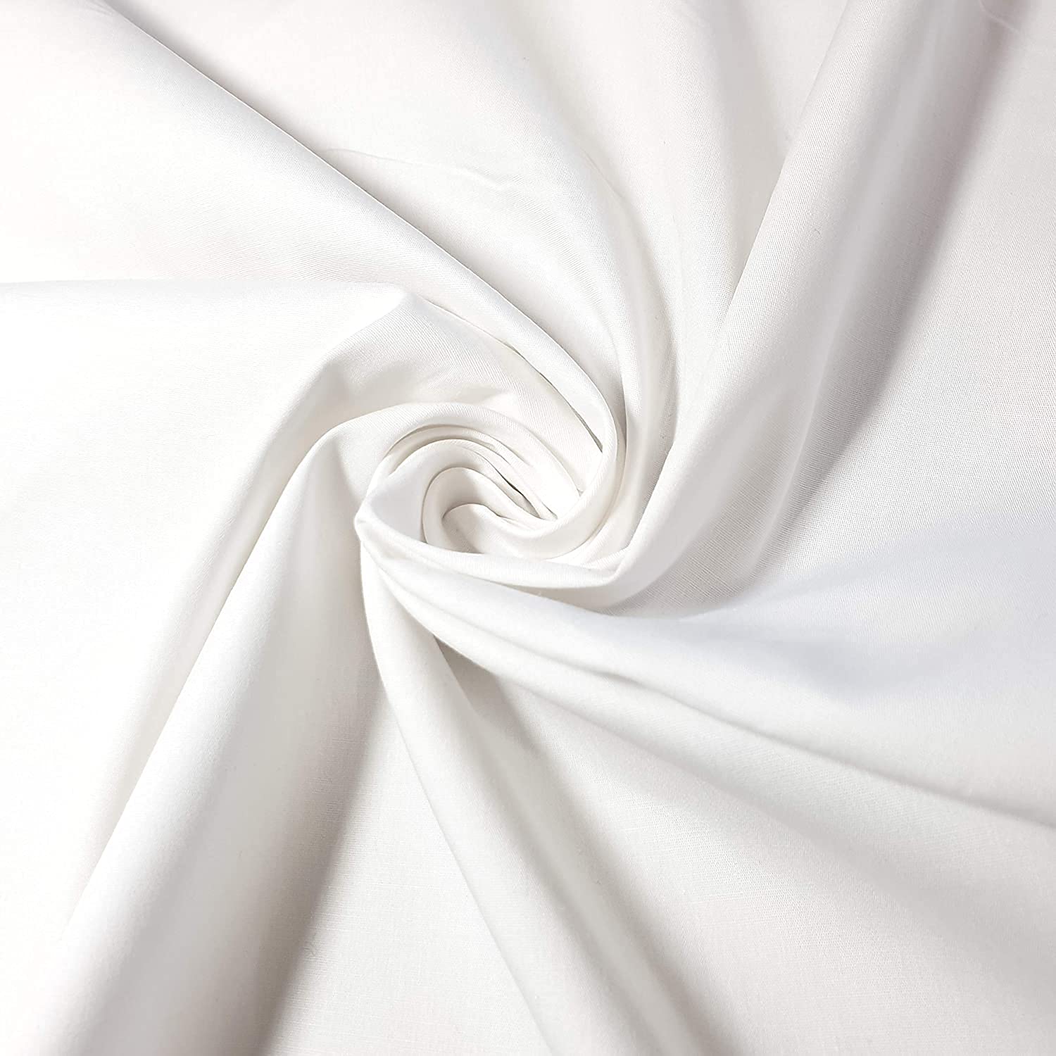 Cotton Calico Canvas Natural *New* 25 Color Craft Patchwork Fabric Material 58" (White, 5 Meter)