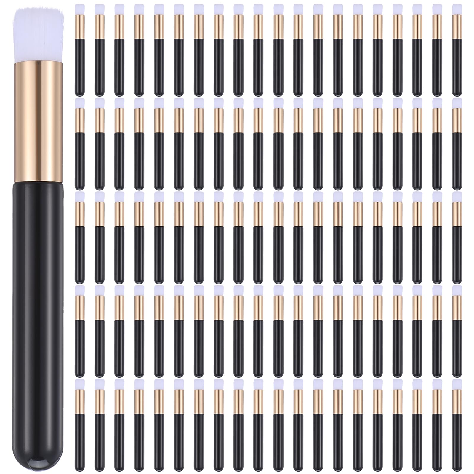 Photo 1 of 100 Pieces Lash Brushes for Cleaning, Lash Shampoo Brushes Eyelash Extension Cleansing Blackhead Removing Brush Nose Pore Deep Cleaning Facial Cleansing Brush (Black, 3.8Inch)