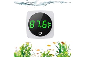 PAIZOO Aquarium Thermometer, LED Digital Fish Tank Thermometer High Accurate to ±0.9℉, Aquarium Fish Tank Accessories for Betta, Goldfish, Axolotl, or Aquatic Pet, White