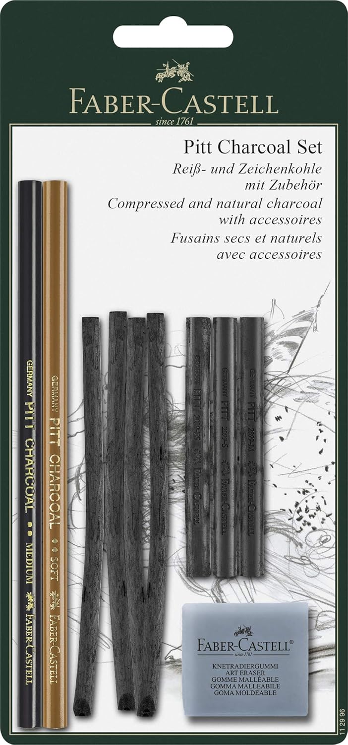 Faber-Castell 112996 - 10-teiliges PITT Charcoal Set