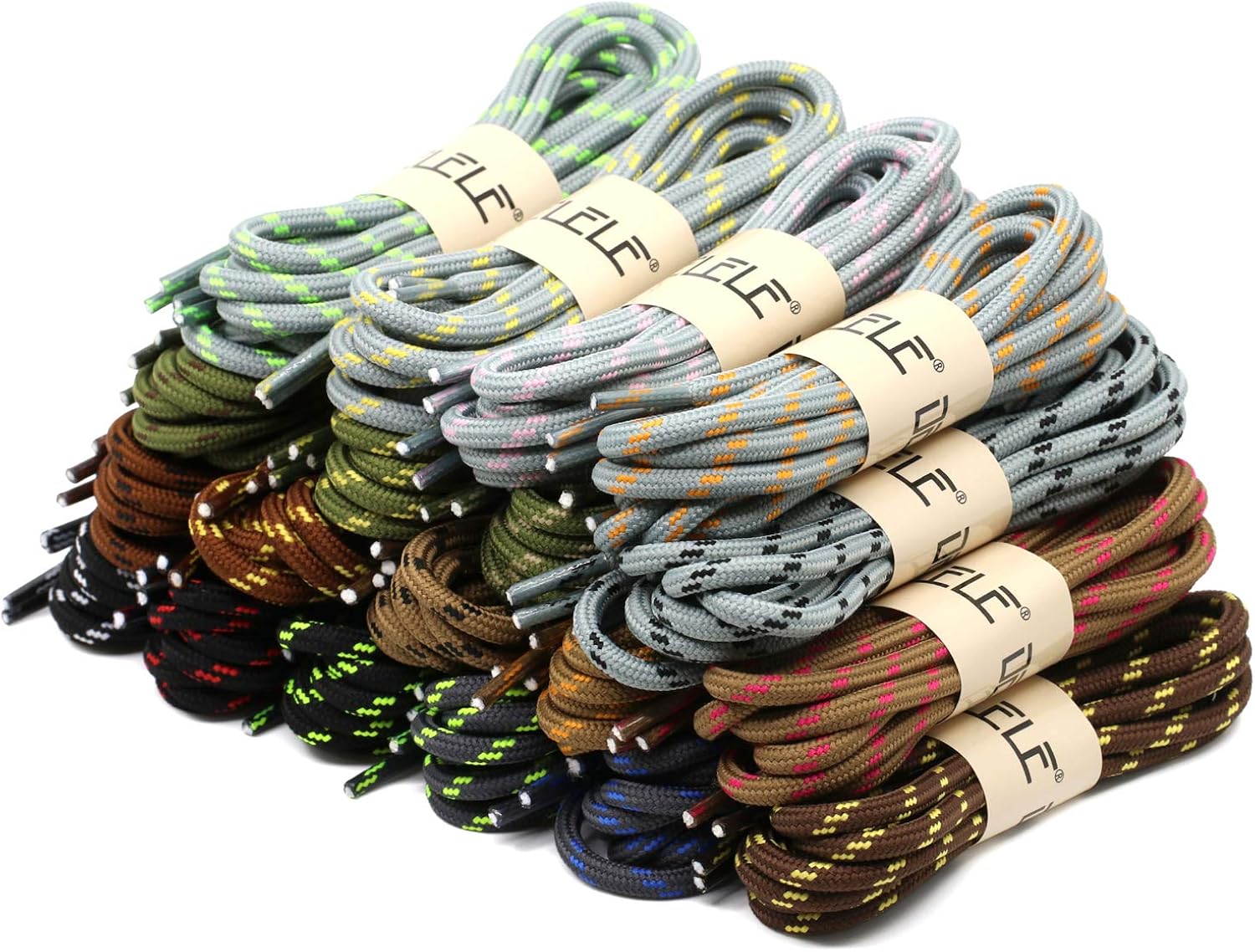 DELELE 2 Pair Work Boot Laces Outdoor Mountaineering Hiking Walking Shoelaces: Shoes