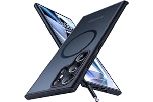 Humixx Powerful Magnetic for Samsung Galaxy S24 Ultra Case [14FT Drop Protection] [Compatible with MagSafe] Slim Protective Translucent Matte Shockproof Anti-Scratch S24 Ultra Phone Case 6.8'', Black