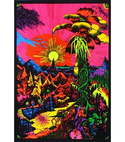 Amazon.com: Tiger Prowling Blacklight Poster Classic Retro