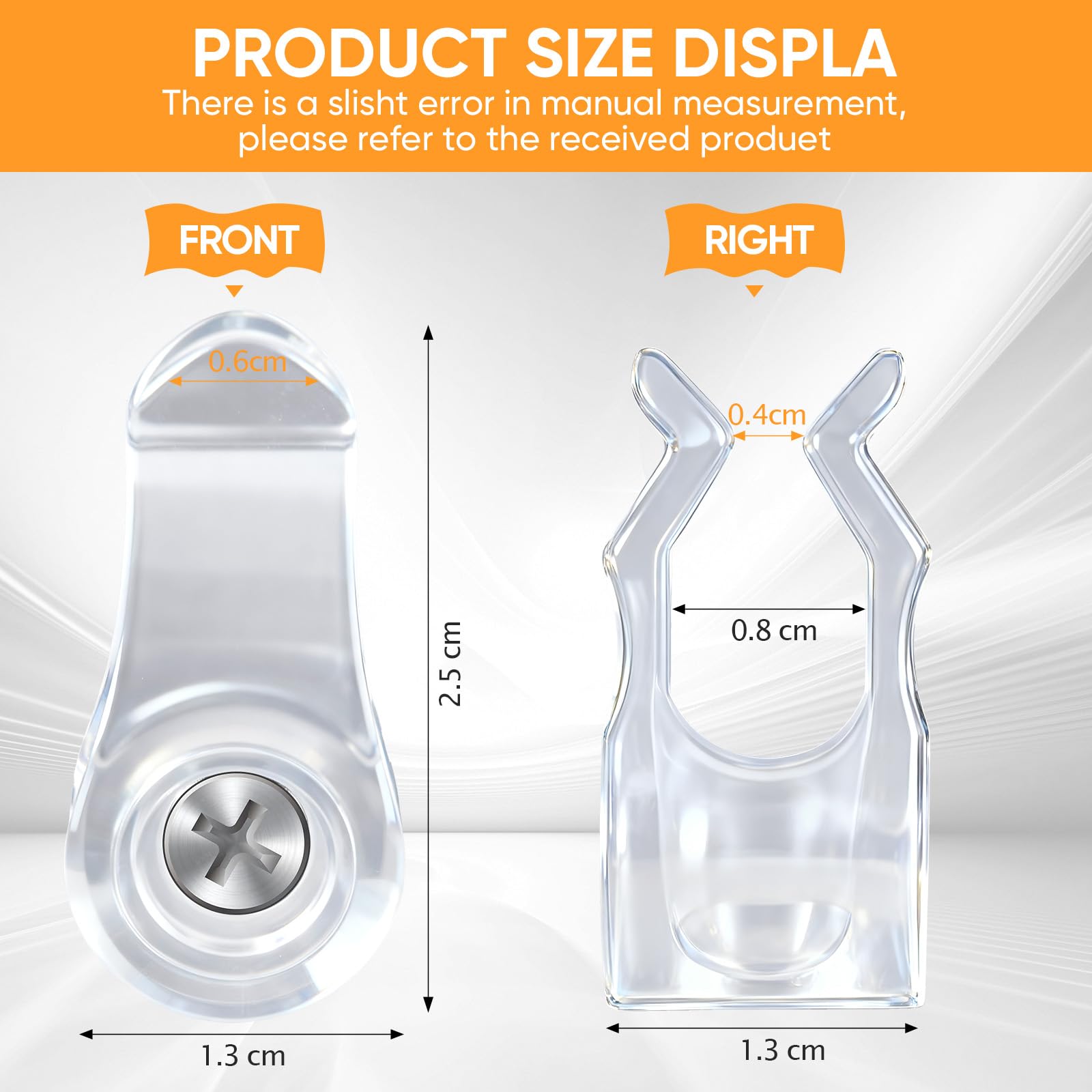 50 Stück Weihnachtslichter Haken mit Kreuzschlitz-Schraube, Haken zum Schrauben für Befestigung Lichterkette Außen, Lichterketten-Clips, Schraubhaken, Kabel & Christmas Decorations (Transparent) 4