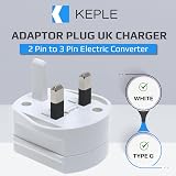 Keple UK 2 Pin to 3 Pin Shaver Toothbrush Adaptor Plug White view 2