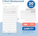 FMP Brands 20 Restaurant Order Pads 100 Sheets Waiter Guest Checks 8 Line view 2