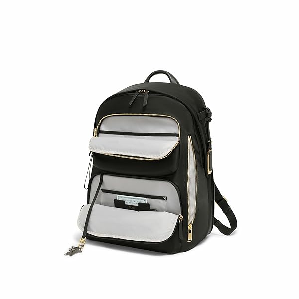 TUMI – VOYAGEUR MONTANA BACKPACK – STYLISH TRAVEL BACKPACK FOR WOMEN – FOR BUSINESS, WORK – FITS UP TO 16″ LAPTOPS – BLACK/GOLD