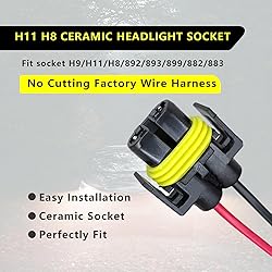 Dewkou 2 PCS H11 Car Light Wire Socket