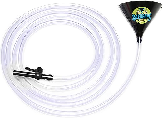 Amazon Com Premier Beer Bong Funnel With Valve 20 Feet Of No Kink Tubing Food Grade Holds 40 Ounces You Pick From 7 Colors Black Kitchen Dining