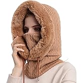 HUAMULAN Women Winter One Piece Beanie Hat Slouchy Fleece Balaclavas Face Mask Neck Scarf Set Earmuff Ski Snow Knit Hats