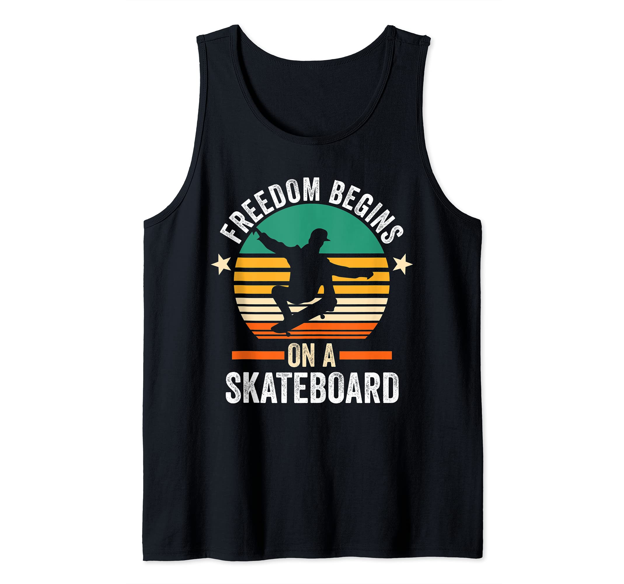 Freedom begins on a Skateboard Skateboard Tank Top