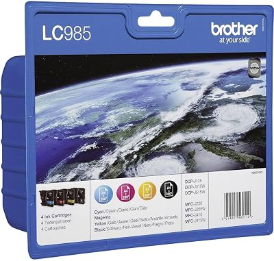 Brother LC-985 Black Cyan Magenta Yellow Ink Cartridge Multipack Standard Yield