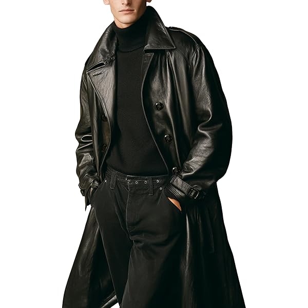 Amazon.com: LeatherCraze Genuine Lambskin Black Leather Trench