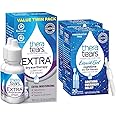 TheraTears Extra Dry Eye Therapy Lubricant Eye Drops, 0.5 fl oz Bottle, 2 Count Liquid Gel Nighttime Eye Drops, 30 Vials, 60 Count
