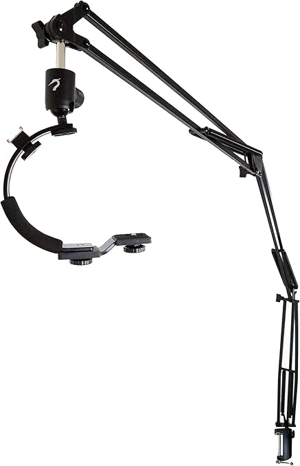Amazon Heron 5フィート 関節式アーム カメラマウント フレキシブルデスククランプ カメラアーム ミラーレスデジタルカメラ 電話 Gopro7用 C型スタビライザーハンドル付き 5フィートリーチスチールブーム デスクマウントカメラクレーン Heron Equipment