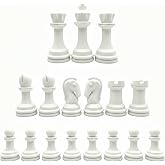 Staunton Chess Pieces Half Set, 17 White Pieces, 3.75" King | Made in USA