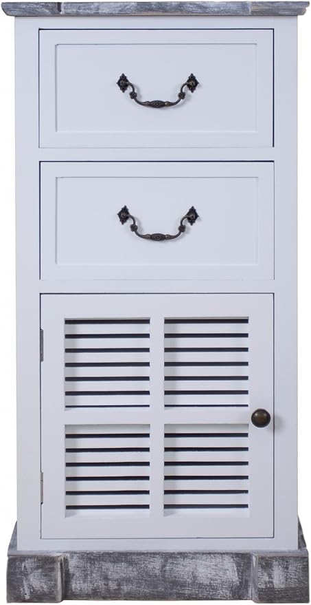 Elbmobel Kommode Schrank 77x38x28cm Mit Schubladen Weiss Landhaus Strandhaus Vintage Weiss Lamellen Grosse Mittel Amazon De Kuche Haushalt