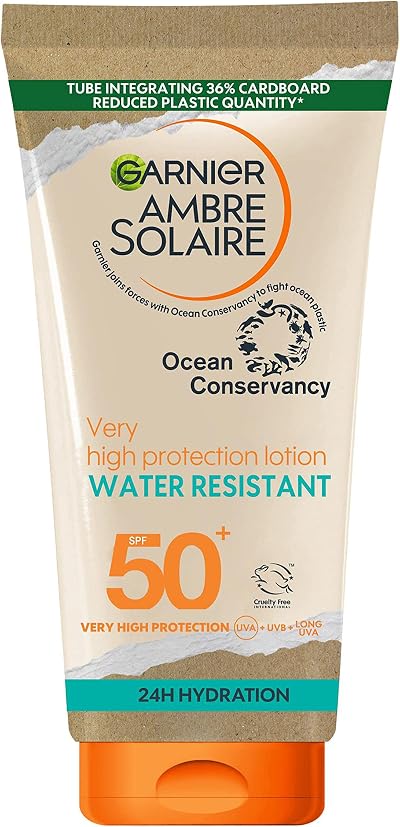 Garnier Ambre Solaire SPF 50+ Water Resistant Sun Cream Lotion 175ml UVA UVB
