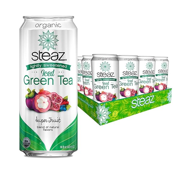STEAZ LIGHTLY SWEETEND ICED GREEN TEA, 16 OZ...