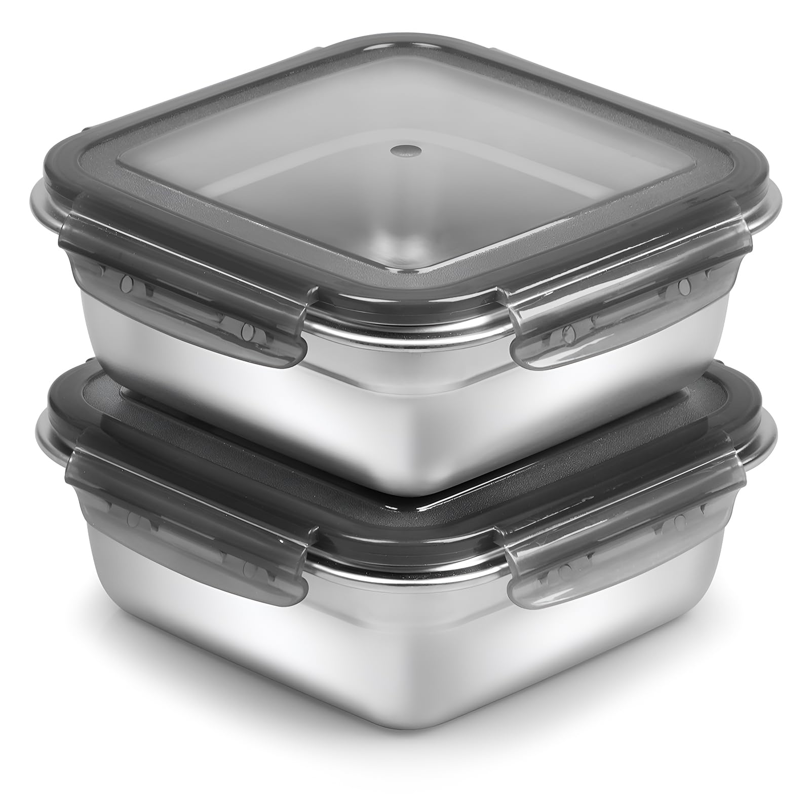 Photo 1 of 2 Pack Sandwich Containers, 24oz Stainless Steel Sandwich Box with Airtight Lids, Reusable Metal Meal Prep Lunch Boxes, BPA-Free, Dishwasher Safe, Food Storage Containers for Families (Black)
