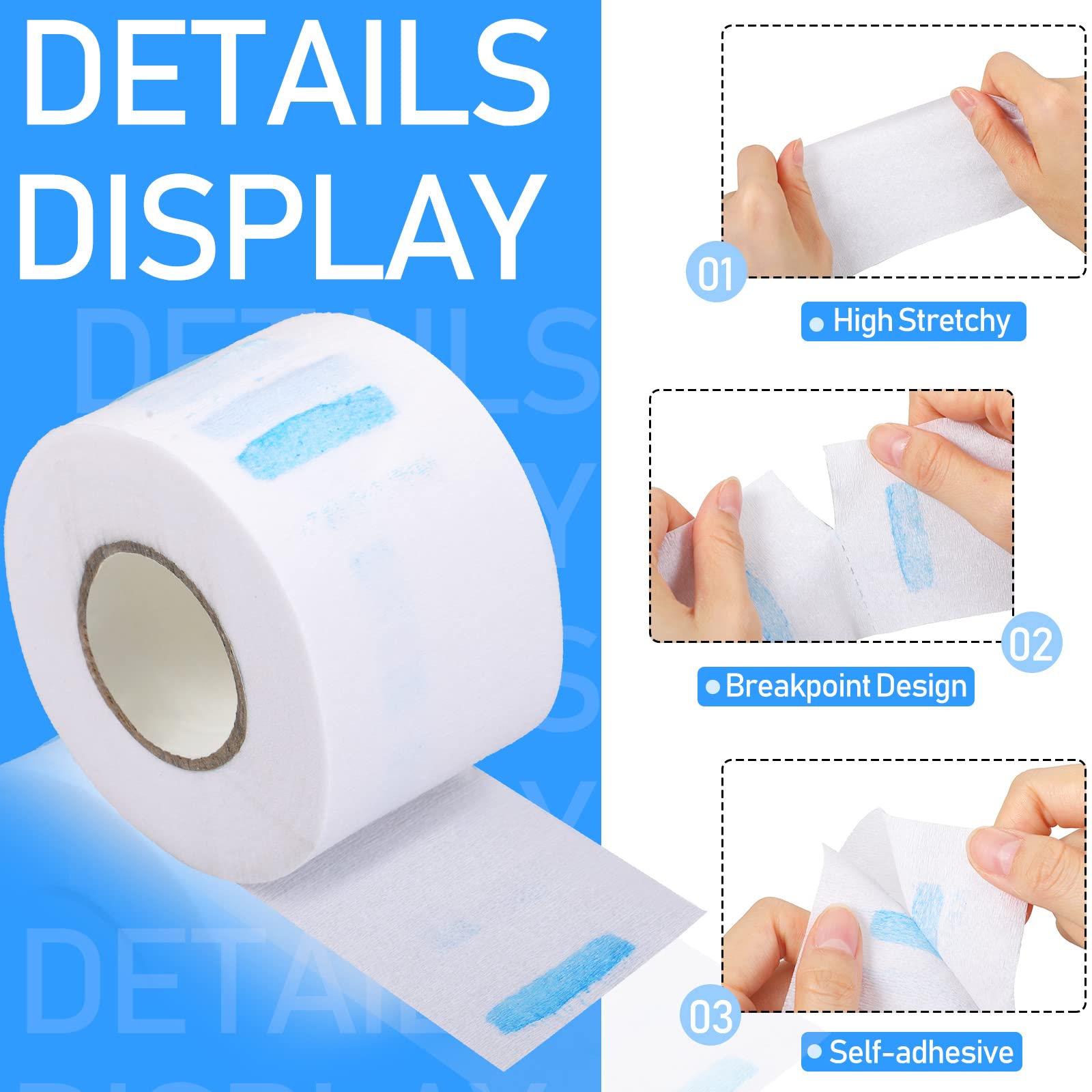 Yilloog 4000 Strips 40 Rolls Disposable Barber Paper Haircutting Neck Strips Hairdressing Stretchy Neck Band Paper Tissue for Barber Hair Cutting Styling Salon Accessories Supplies
